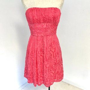 BCBGMaxAzria 6 Rose Strapless Mini Dress Pink